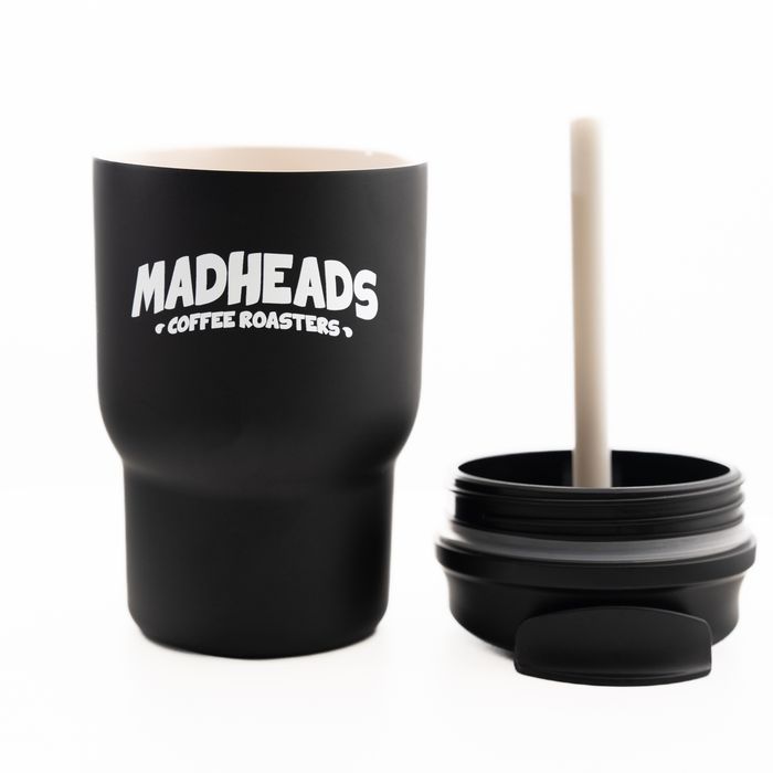 Термокружка чорна “Mad Heads coffee roasters”