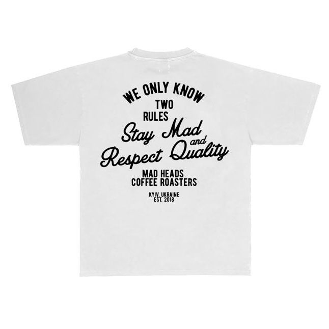 Футболка біла «2 rules». SHU x MH