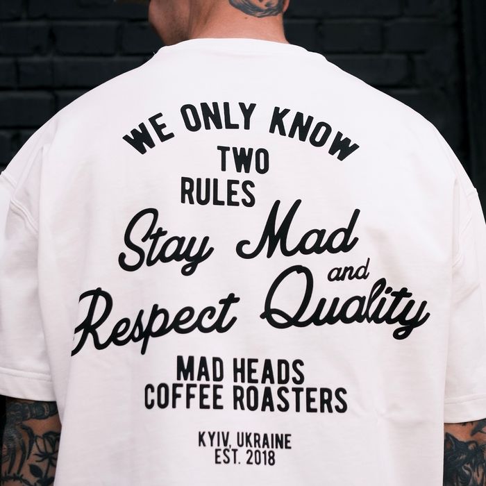 Футболка біла «2 rules». SHU x MH