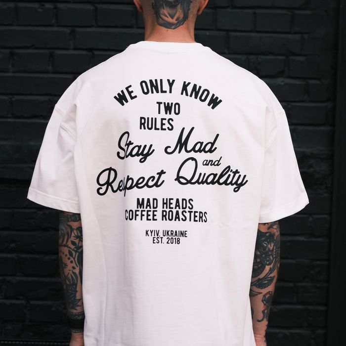 Футболка біла «2 rules». SHU x MH