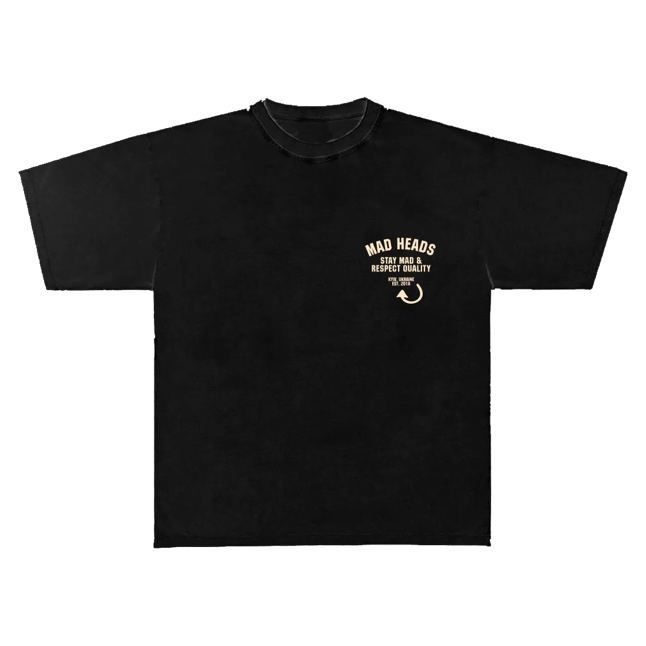 Футболка чорна з жовтим принтом «Who Satan». SHU x MH