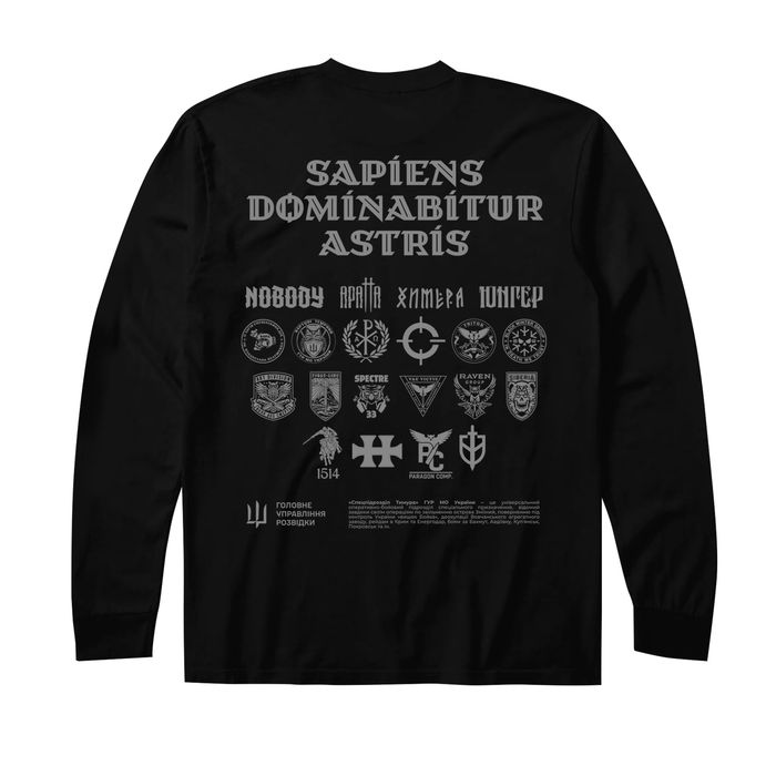 Лонгслів чорний «Спецпідрозділ Тимура» ГУР МОУ Х MH *GUR COLLAB