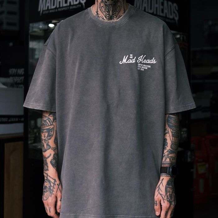 Футболка сіра з ефектом виварювання «2 rules»