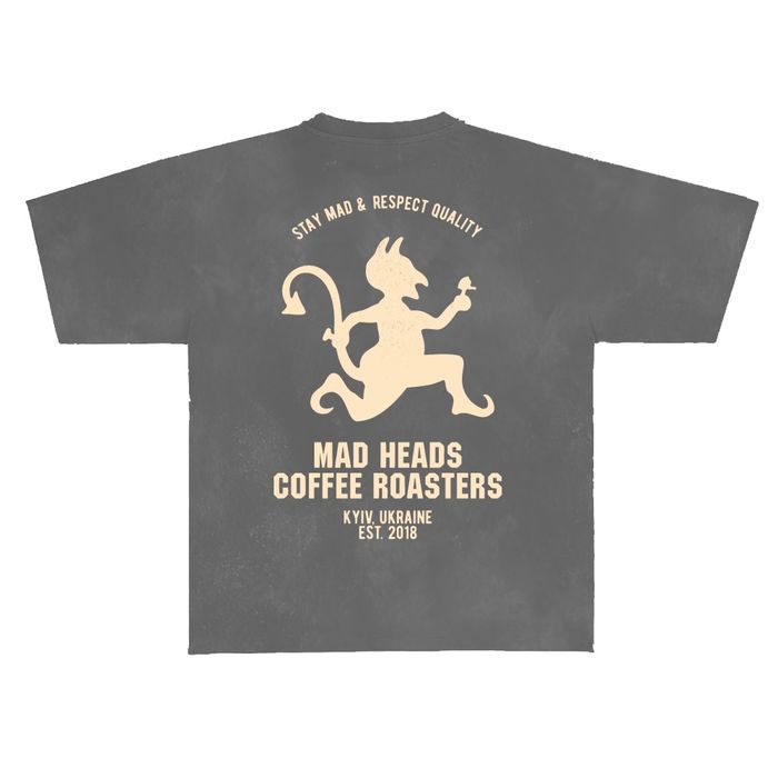 Футболка сіра з ефектом виварювання «Who Satan»