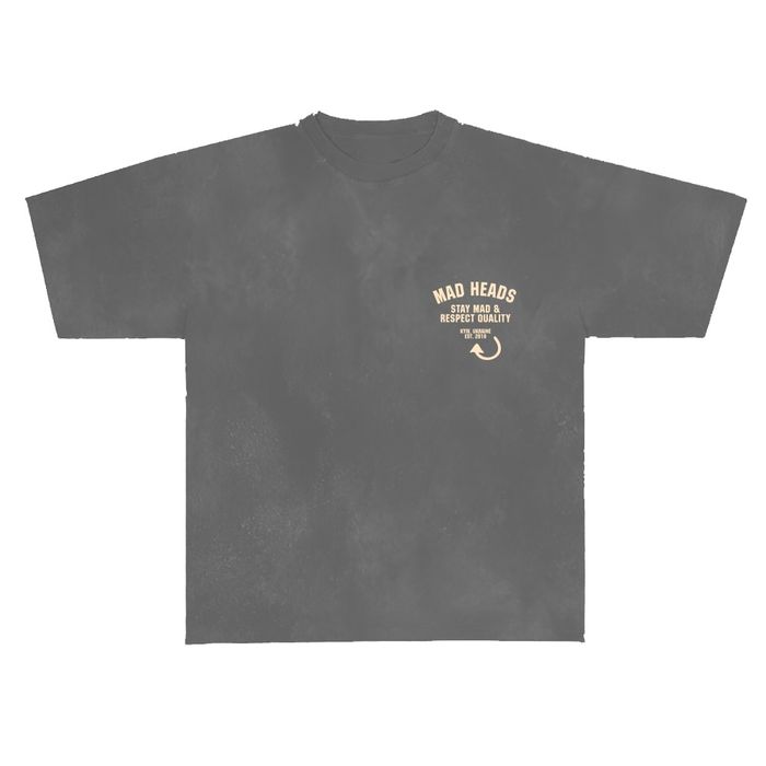 Футболка сіра з ефектом виварювання «Who Satan»