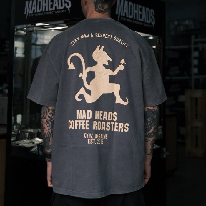 Футболка сіра з ефектом виварювання «Who Satan»