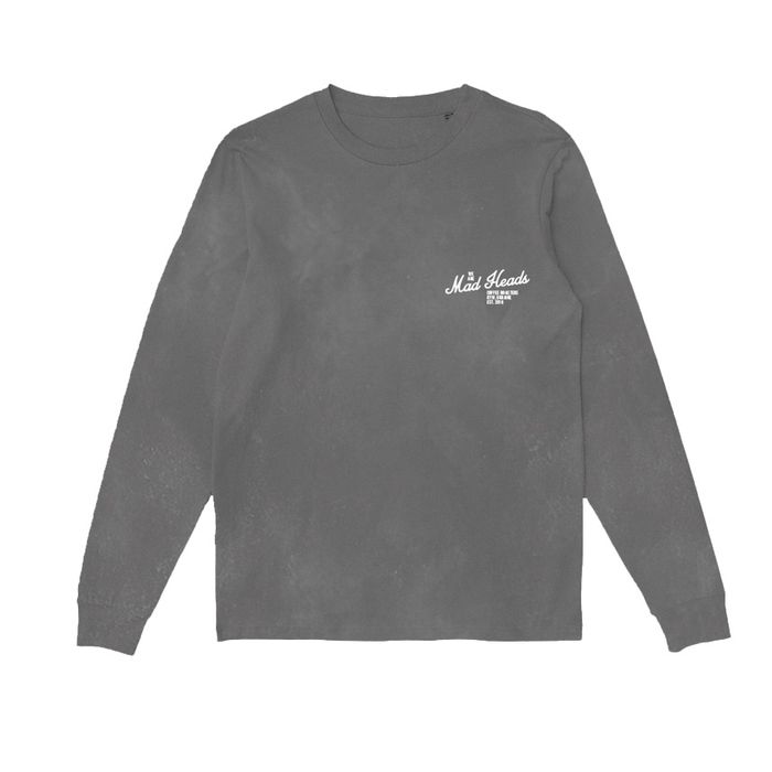 Лонгслів сірий з ефектом виварювання «2 rules»