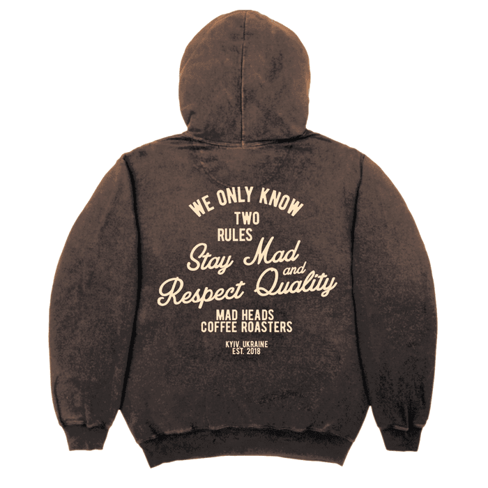 Худі сірий з ефектом виварювання «Two Rules»