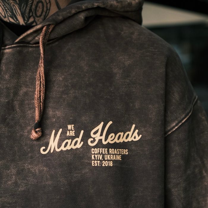 Худі сірий з ефектом виварювання «Two Rules»