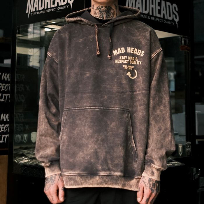 Hoodie Gray stonewash «Who Satan»