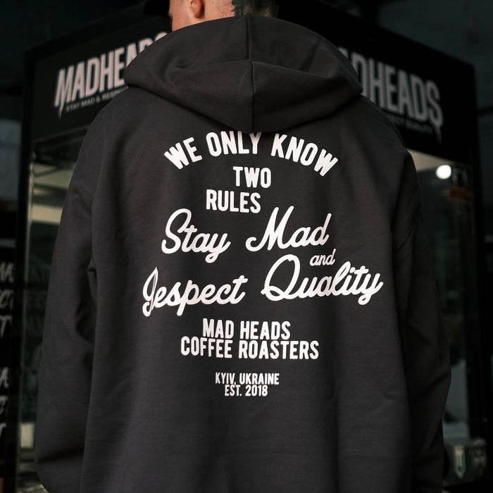 Gray hoodie "Two Rules"