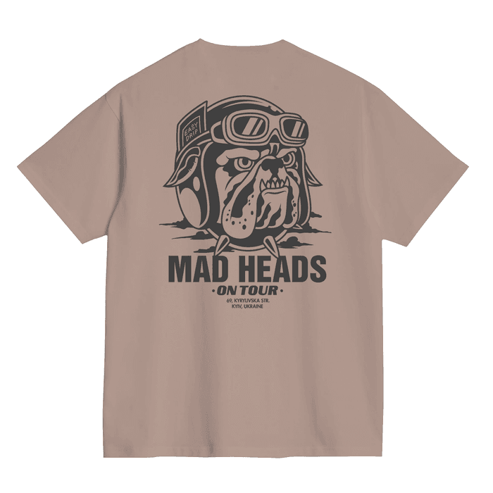 Футболка капучино «Mad heads on tour»