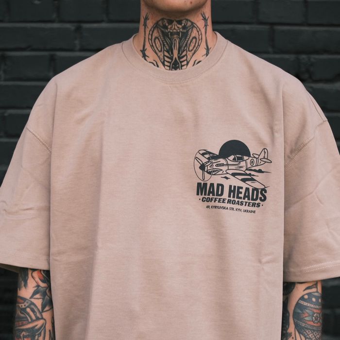 Футболка капучино «Mad heads on tour»