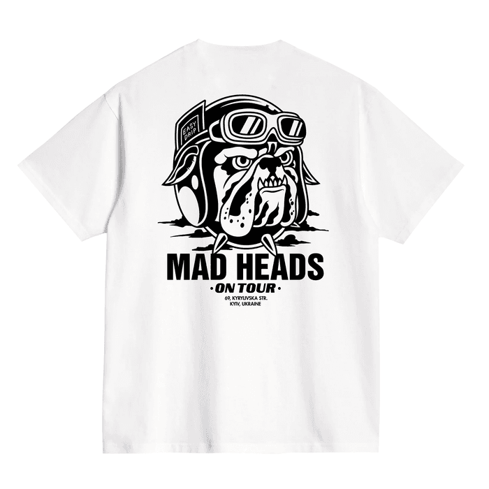 Футболка біла «Mad heads on tour»