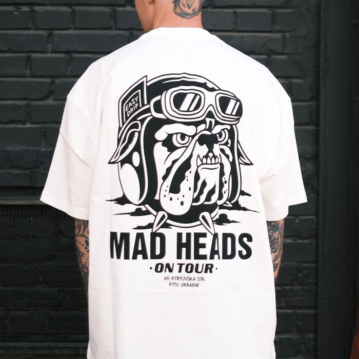 Футболка біла «Mad heads on tour»