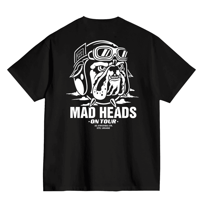 Футболка чорна «Mad heads on tour»