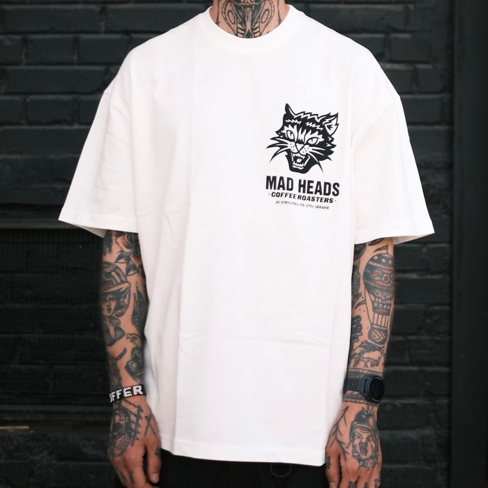 White T-shirt "Mad cat vol.2"