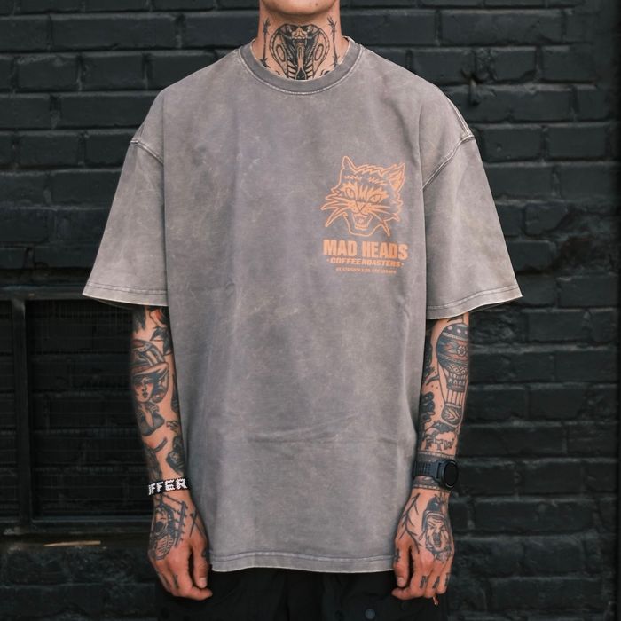 Gray t-shirt stonewash "Mad cat vol.2"