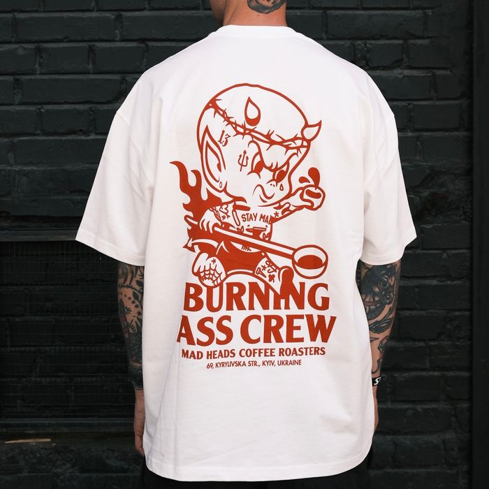 White T-shirt with red print "Who Satan vol.2"