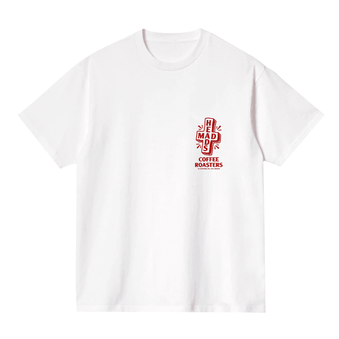 Футболка біла з червоним принтом «Who Satan vol.2»