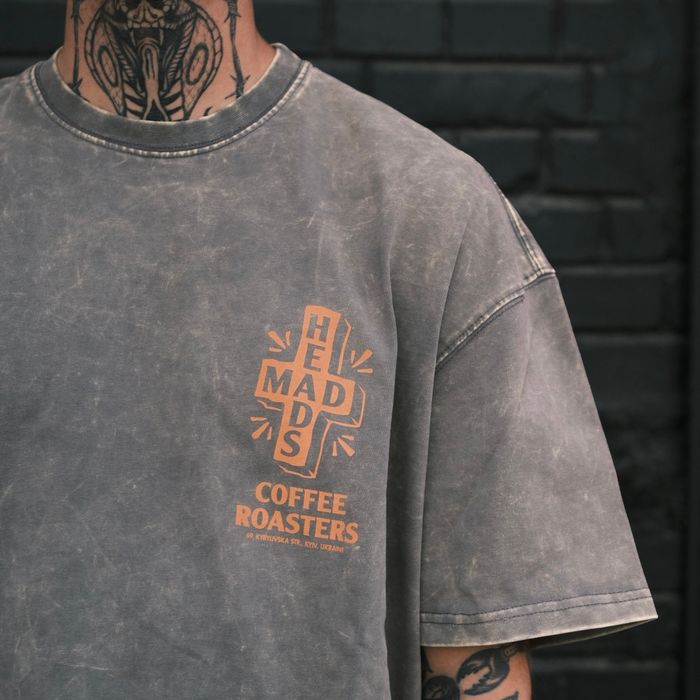 Футболка сіра з ефектом виварювання «Who Satan vol.2»