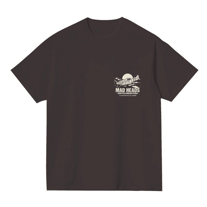 Футболка темний шоколад «Mad heads on tour»