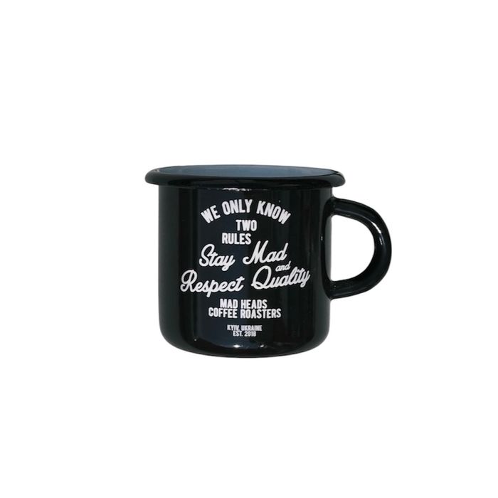 Кружка металева чорна «Two rules»