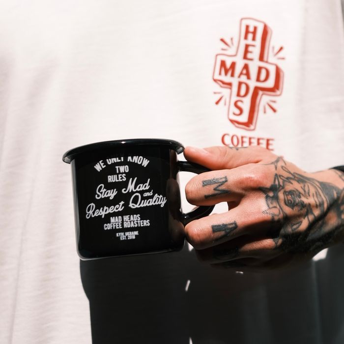 Кружка металева чорна «Two rules»