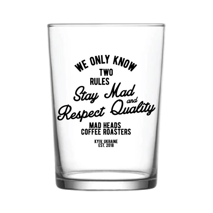 Склянка з чорним принтом «Two rules»
