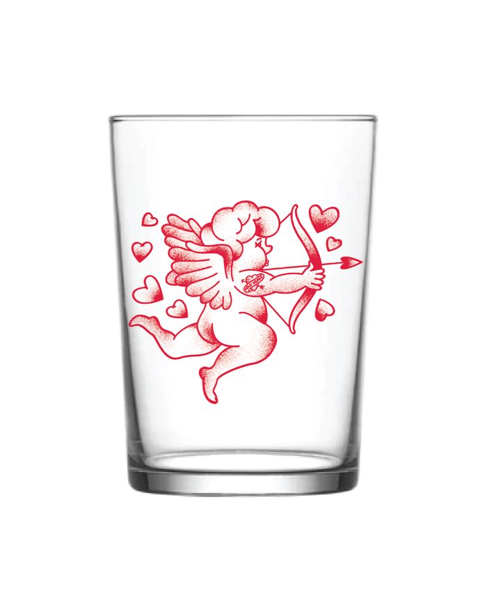 Склянка з рожевим принтом «Cupid»