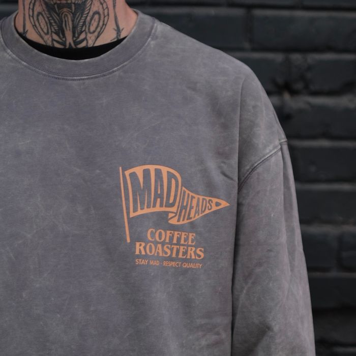 Лонгслів сірий з ефектом виварювання «Eagle»