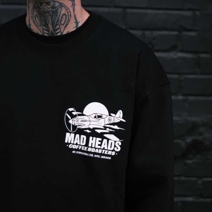 Лонгслів чорний «Mad heads on tour»