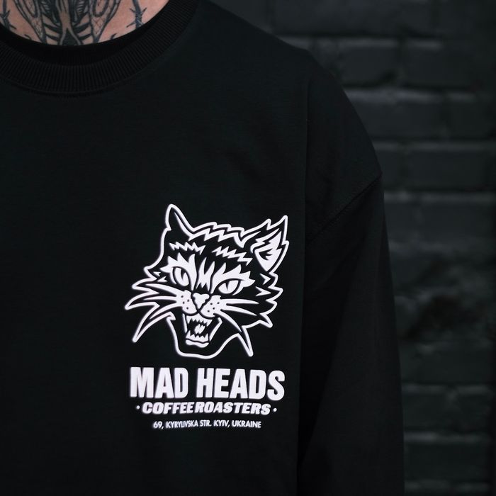 Лонгслів чорний «Mad cat vol.2»