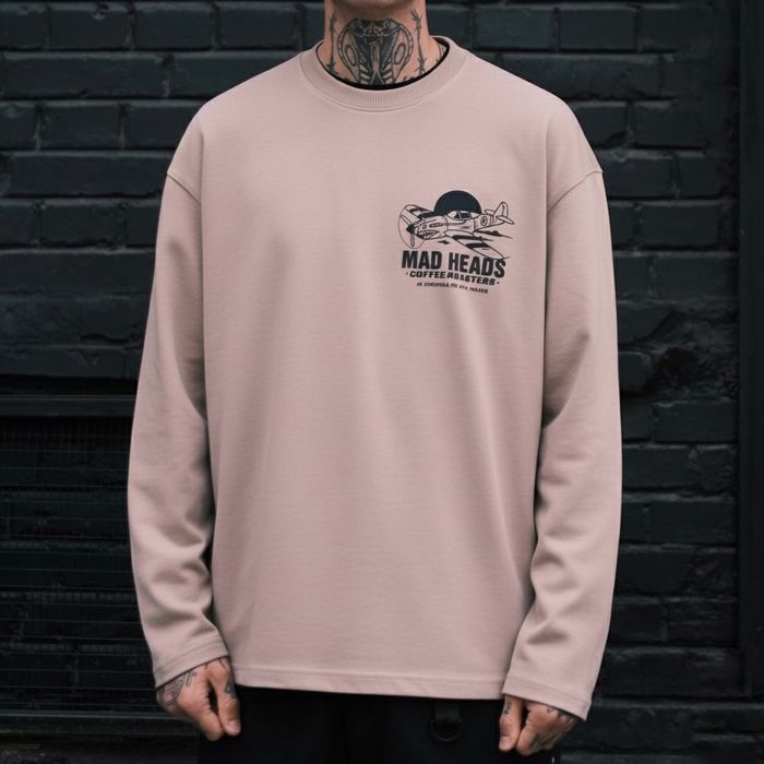 Лонгслів капучино «Mad heads on tour»