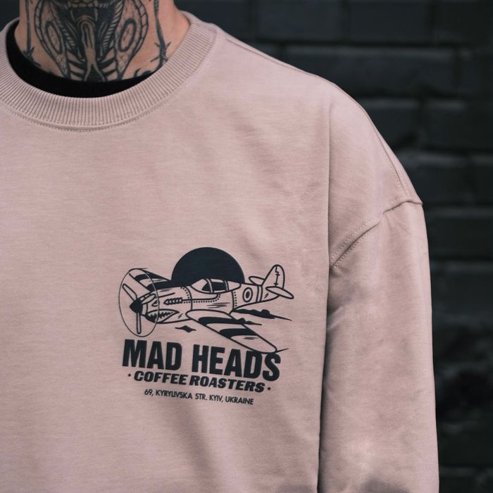 Лонгслів капучино «Mad heads on tour»