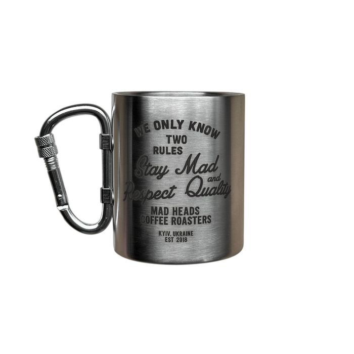 Кружка сталева з карабіном «Two rules»